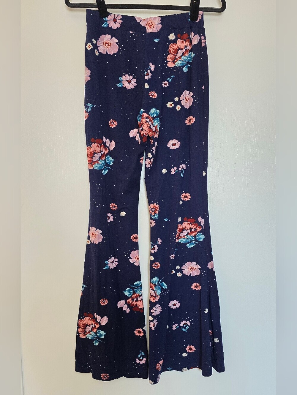 Shosho - High-Waisted Floral Flare-Bell Bottom Pants